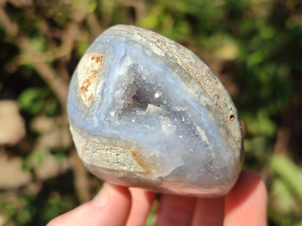 Polished Blue Lace Agate Standing Display Pieces and Free Forms x 4 From Nsanje, Malawi - Toprock Gemstones and Minerals 