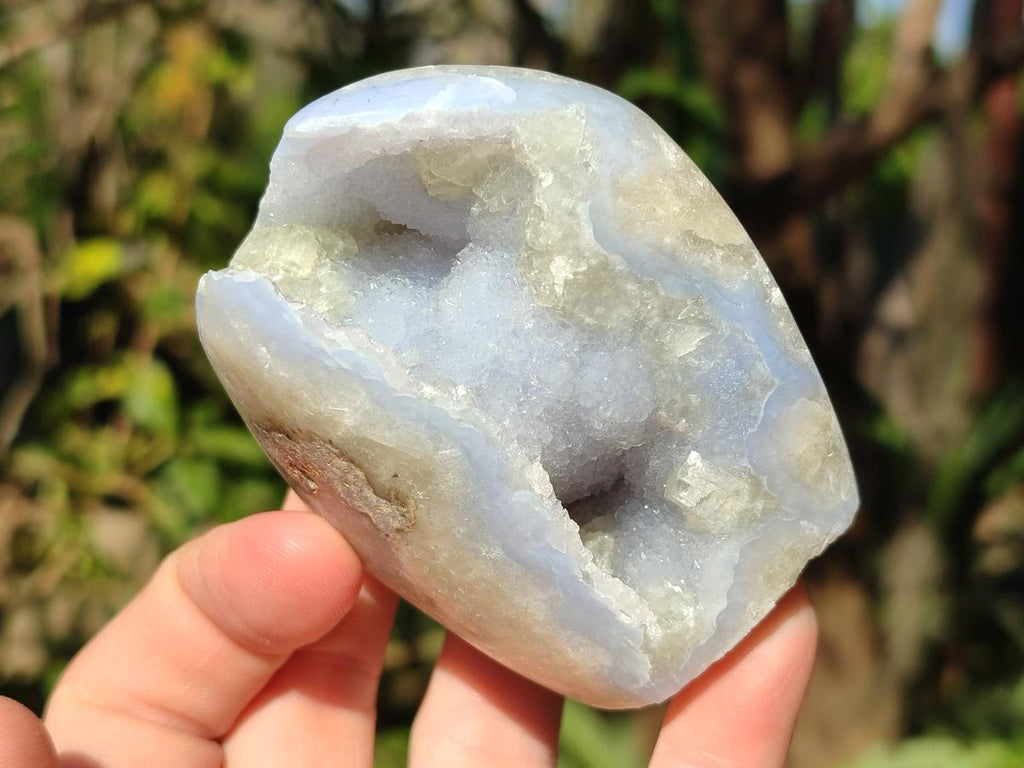 Polished Blue Lace Agate Standing Display Pieces and Free Forms x 4 From Nsanje, Malawi - Toprock Gemstones and Minerals 