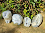 Polished Blue Lace Agate Standing Display Pieces and Free Forms x 4 From Nsanje, Malawi - Toprock Gemstones and Minerals 