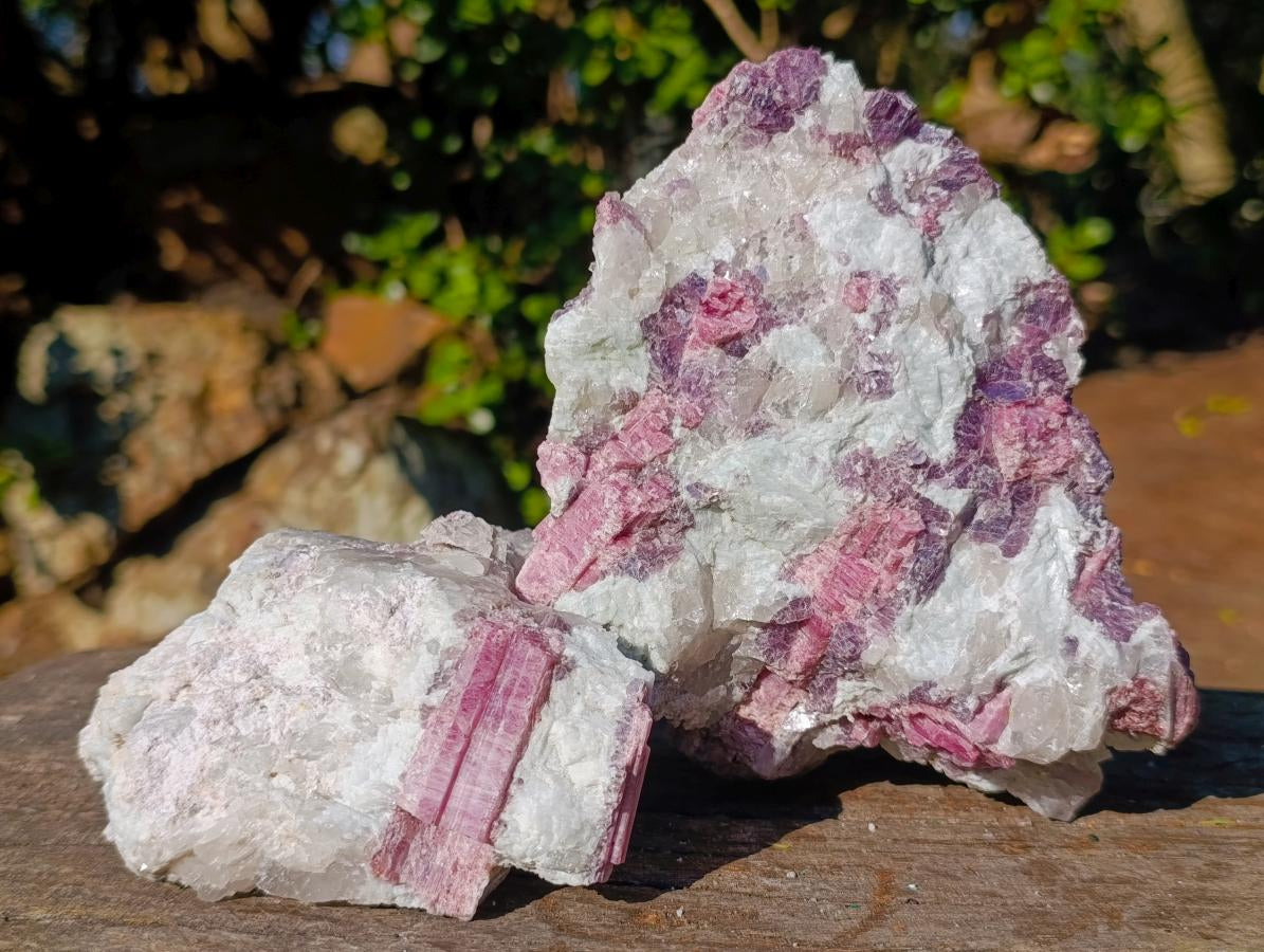 Natural Pink Rubellite Tourmaline Specimens x 3 From Karibib, Namibia - Toprock Gemstones and Minerals 