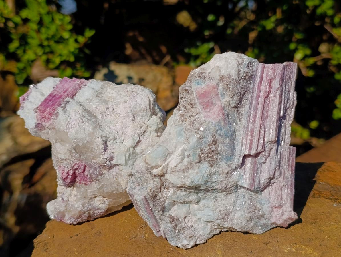 Natural Pink Rubellite Tourmaline Specimens x 3 From Karibib, Namibia - Toprock Gemstones and Minerals 