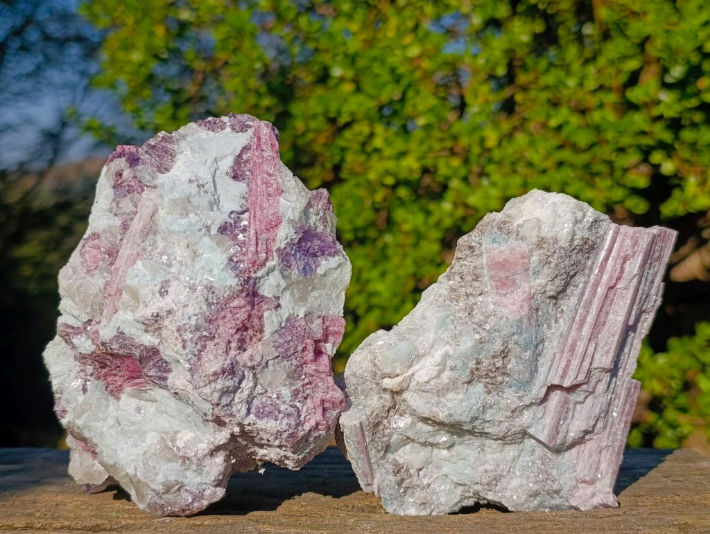 Natural Pink Rubellite Tourmaline Specimens x 3 From Karibib, Namibia - Toprock Gemstones and Minerals 