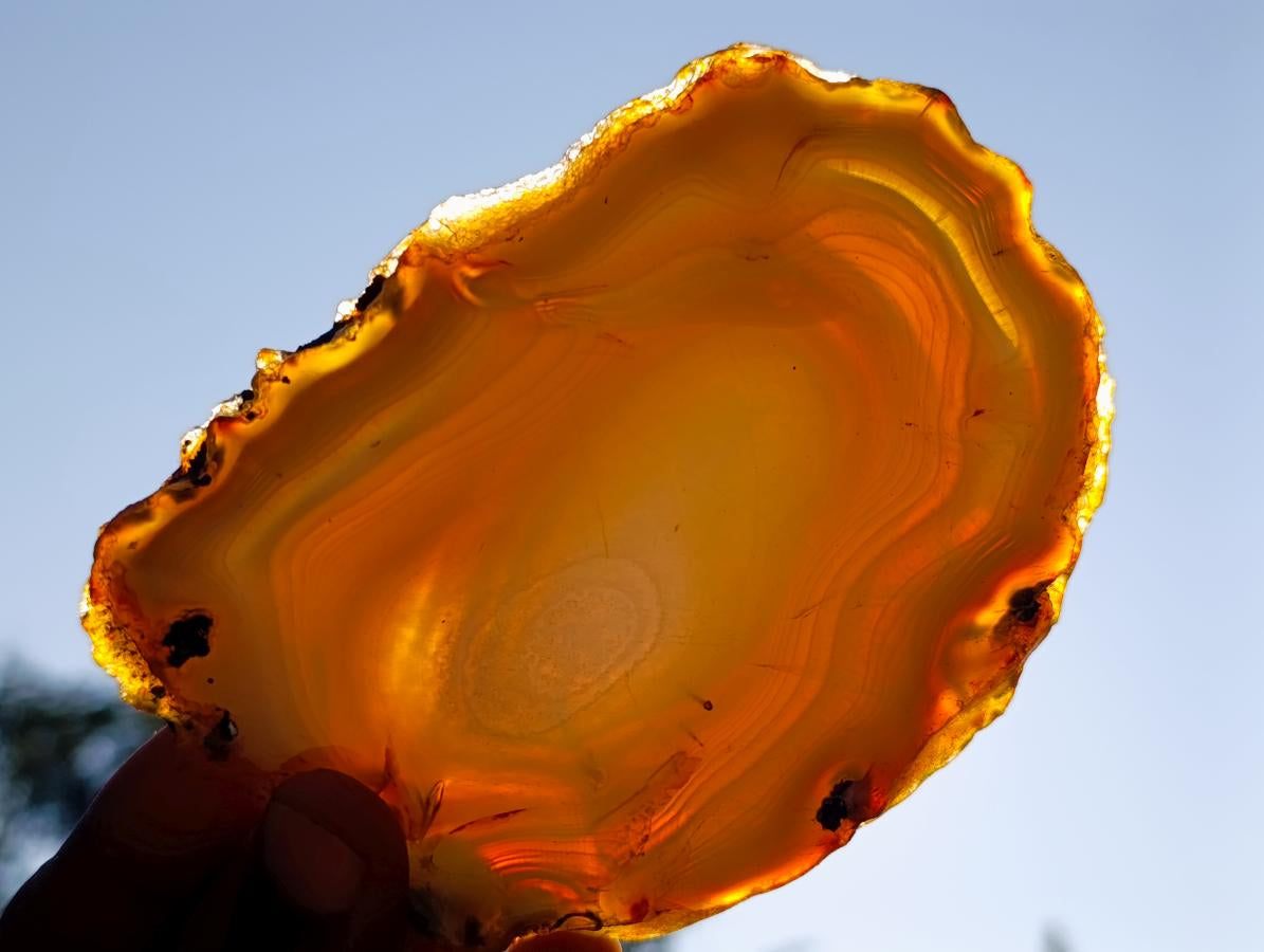 Polished Banded Agate Slices with Natural Edging x 6 From Madagascar - Toprock Gemstones and Minerals 