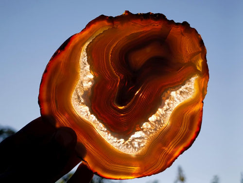 Polished Banded Agate Slices with Natural Edging x 6 From Madagascar - Toprock Gemstones and Minerals 