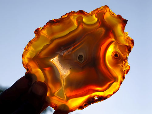 Polished Banded Agate Slices with Natural Edging x 6 From Madagascar - Toprock Gemstones and Minerals 