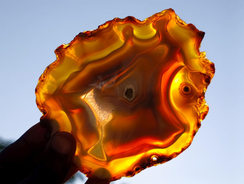 Polished Banded Agate Slices with Natural Edging x 6 From Madagascar - Toprock Gemstones and Minerals 