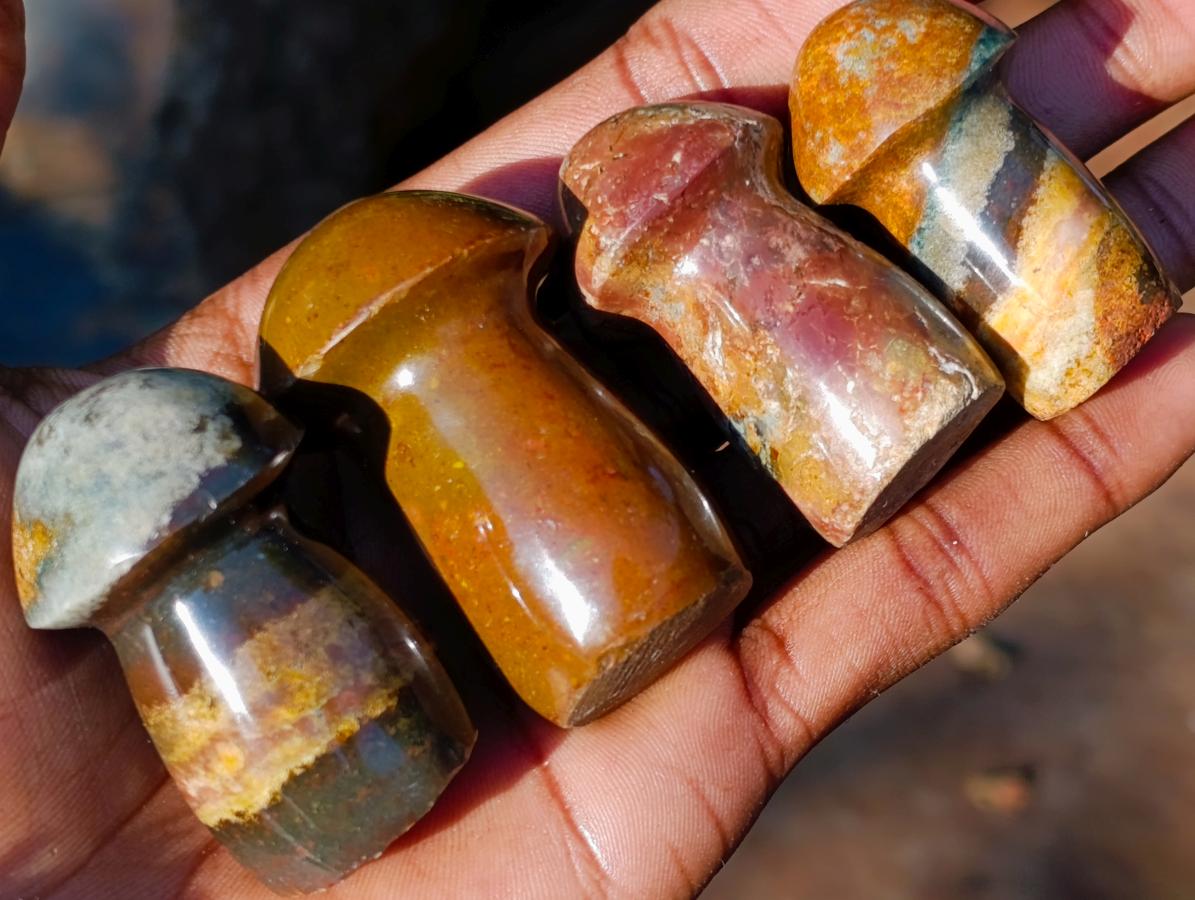 Polished Malagasy Jasper Mushrooms x 24 From Madagascar - Toprock Gemstones and Minerals 