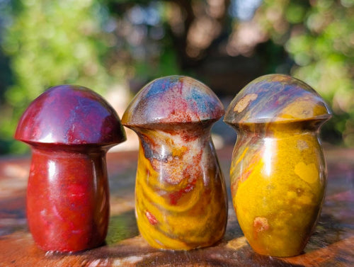 Polished Malagasy Jasper Mushrooms x 24 From Madagascar - Toprock Gemstones and Minerals 
