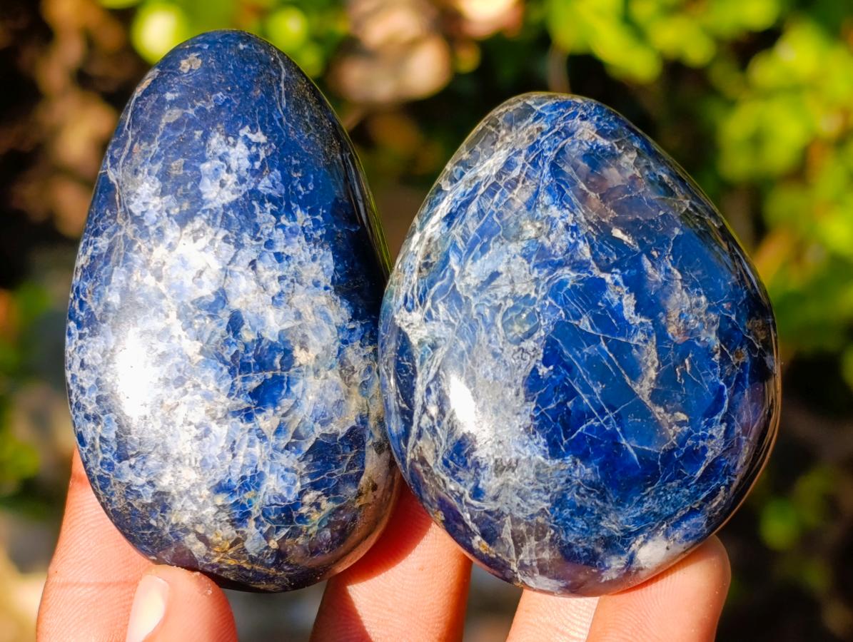 Polished Dumortierite Galets x 24 From Madagascar - Toprock Gemstones and Minerals 