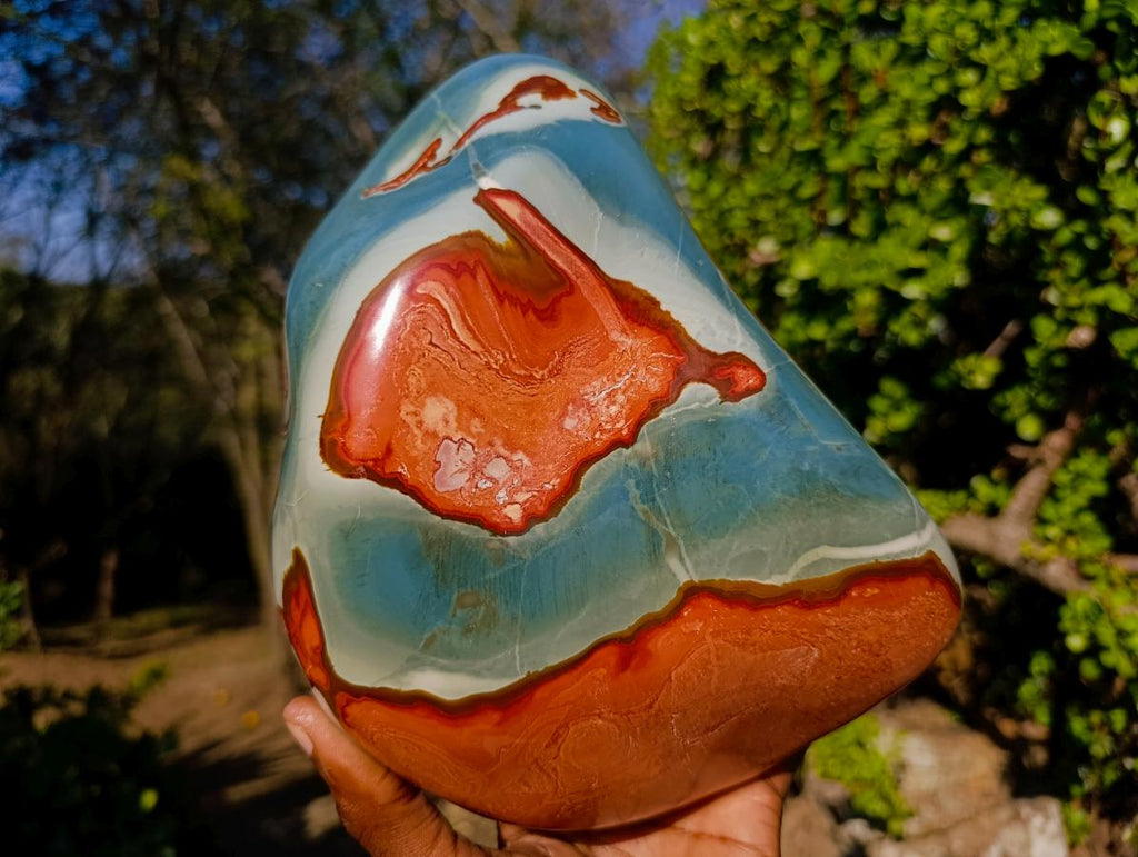 Polished Large Polychrome Jasper Standing Display Piece x 1 From NW Coast, Madagascar - Toprock Gemstones and Minerals 