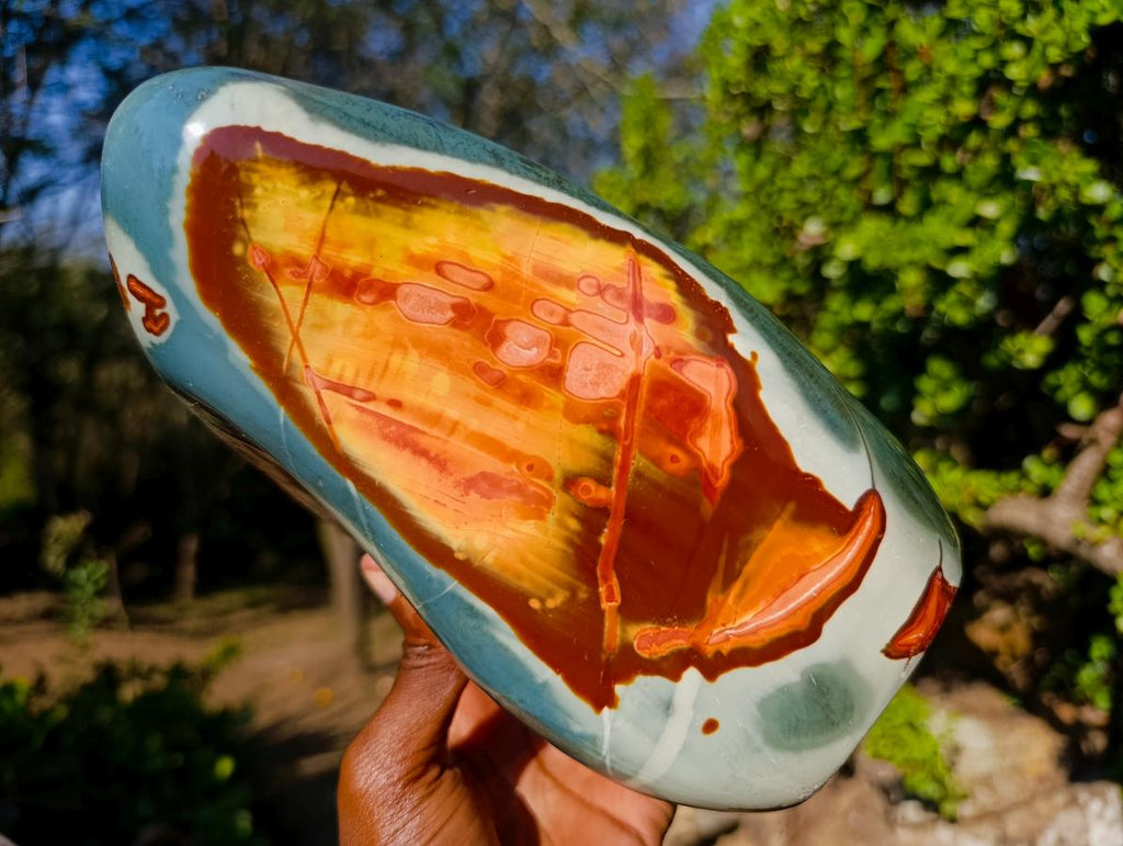 Polished Large Polychrome Jasper Standing Display Piece x 1 From NW Coast, Madagascar - Toprock Gemstones and Minerals 