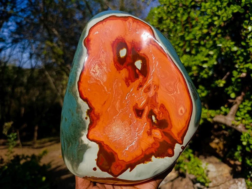 Polished Large Polychrome Jasper Standing Display Piece x 1 From NW Coast, Madagascar - Toprock Gemstones and Minerals 