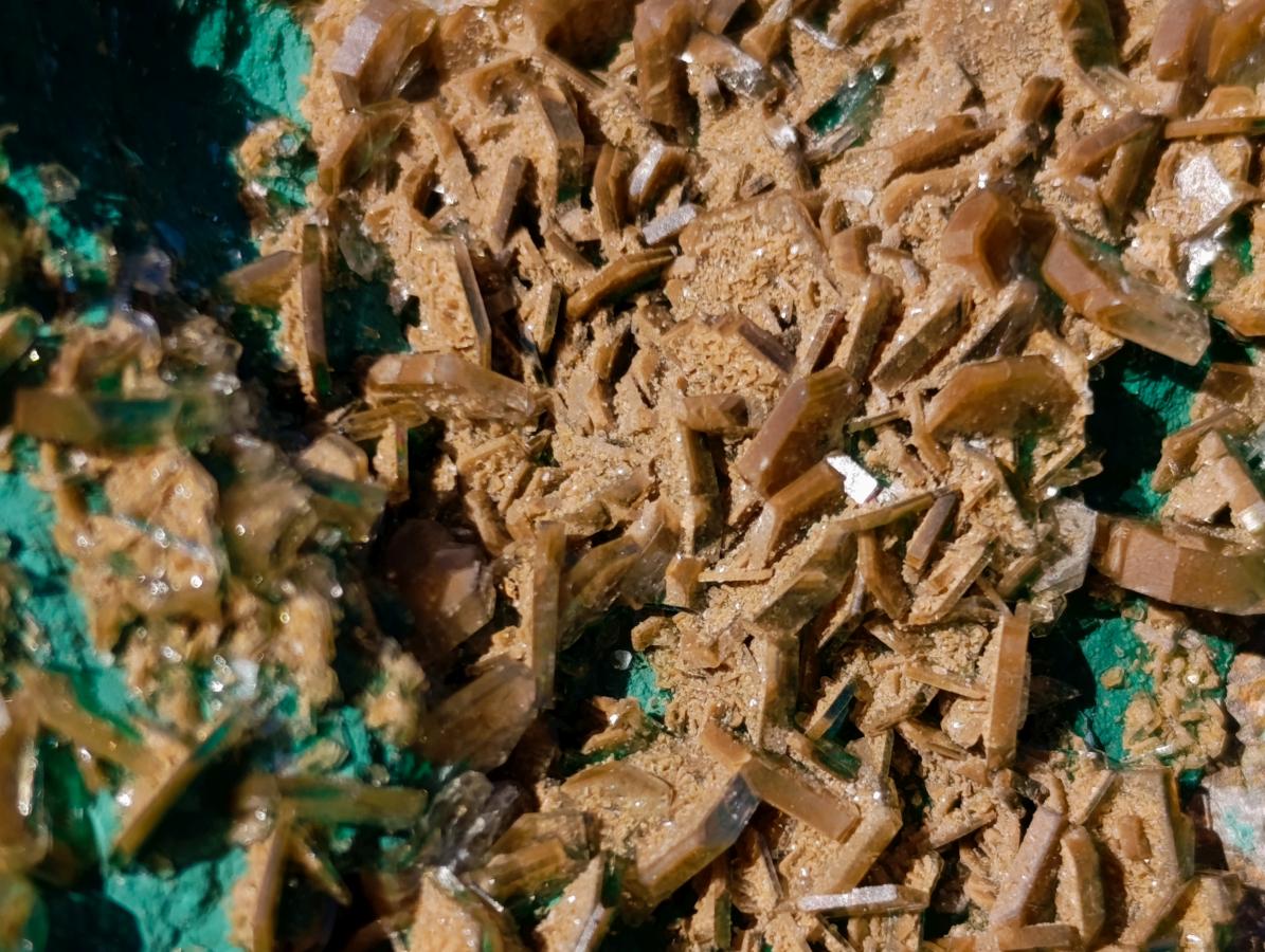 Natural Cabinet Size Rare Bladed Barite with Malachite Specimens x 1 From Shangulowé Mine, Congo - Toprock Gemstones and Minerals 