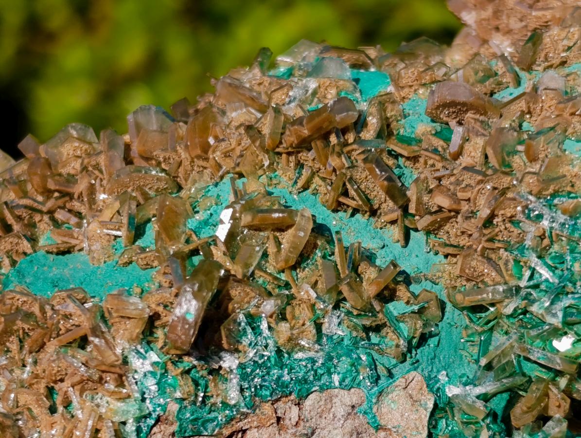 Natural Cabinet Size Rare Bladed Barite with Malachite Specimens x 1 From Shangulowé Mine, Congo - Toprock Gemstones and Minerals 