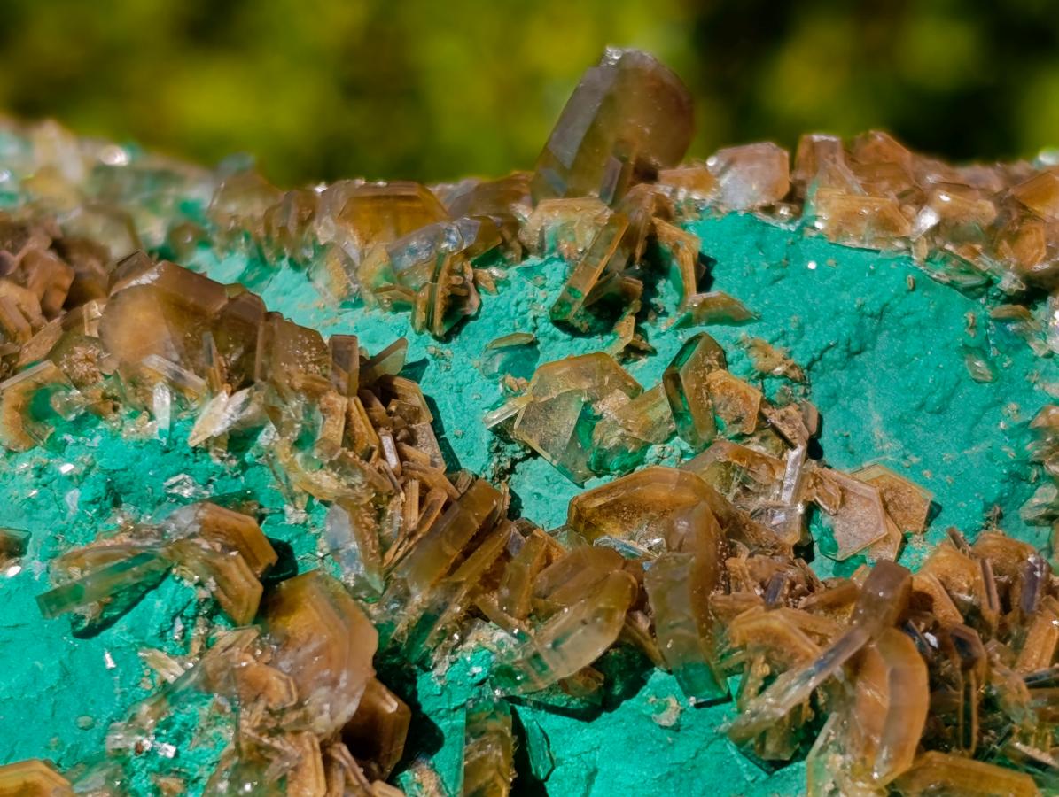 Natural Cabinet Size Rare Bladed Barite with Malachite Specimens x 1 From Shangulowé Mine, Congo - Toprock Gemstones and Minerals 