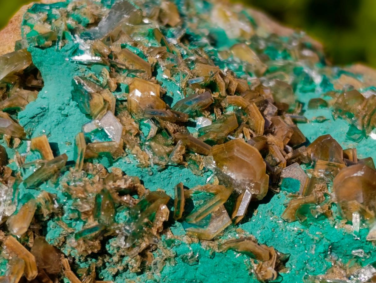 Natural Cabinet Size Rare Bladed Barite with Malachite Specimens x 1 From Shangulowé Mine, Congo - Toprock Gemstones and Minerals 