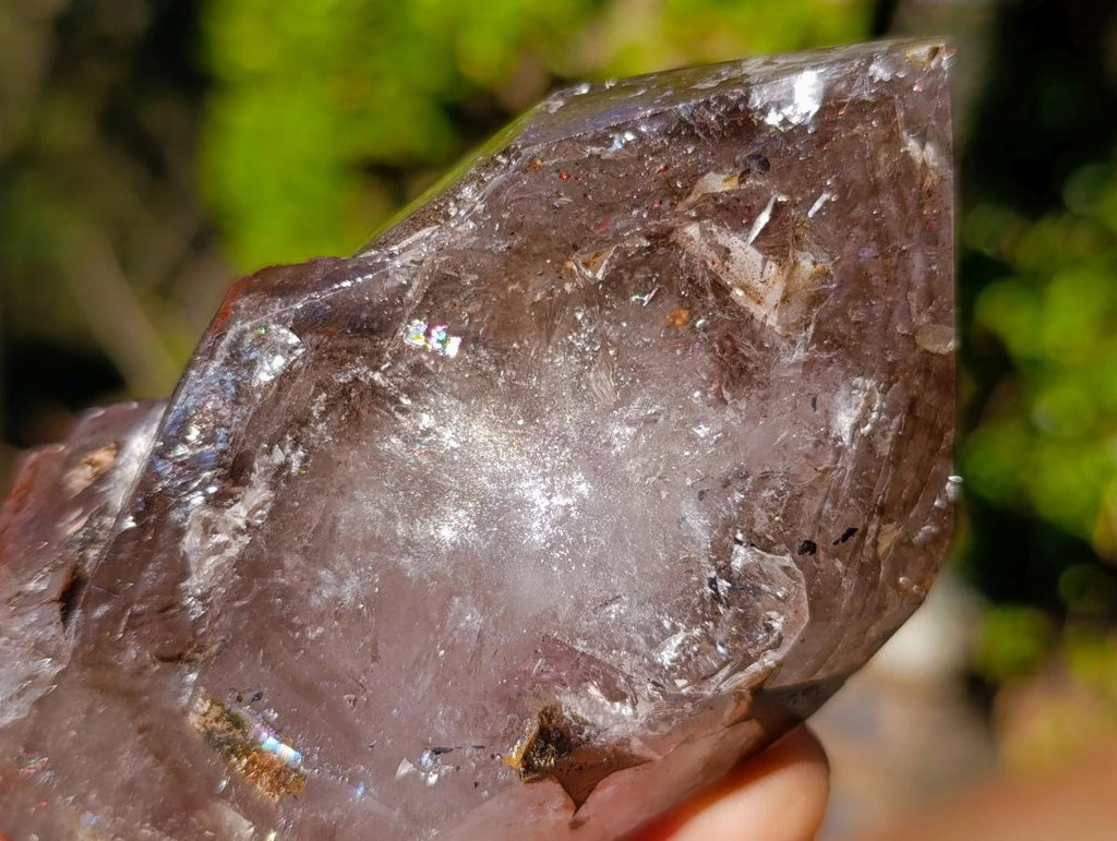 Polished Smokey Window Quartz Crystals x 4 From Madagascar - Toprock Gemstones and Minerals 