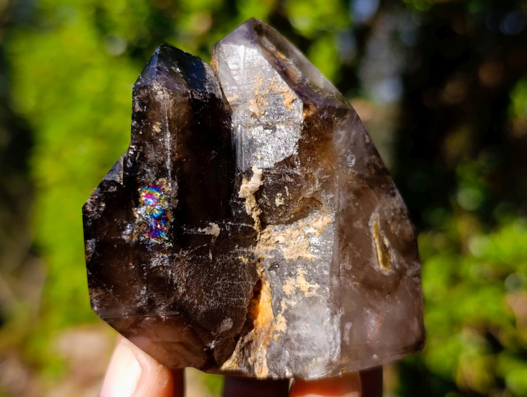 Polished Smokey Window Quartz Crystals x 4 From Madagascar - Toprock Gemstones and Minerals 