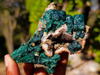 Natural Ball Malachite Specimens Coated with Drusy Quartz on Dolomite x 6 From Mindingi Mine, Congo - Toprock Gemstones and Minerals 
