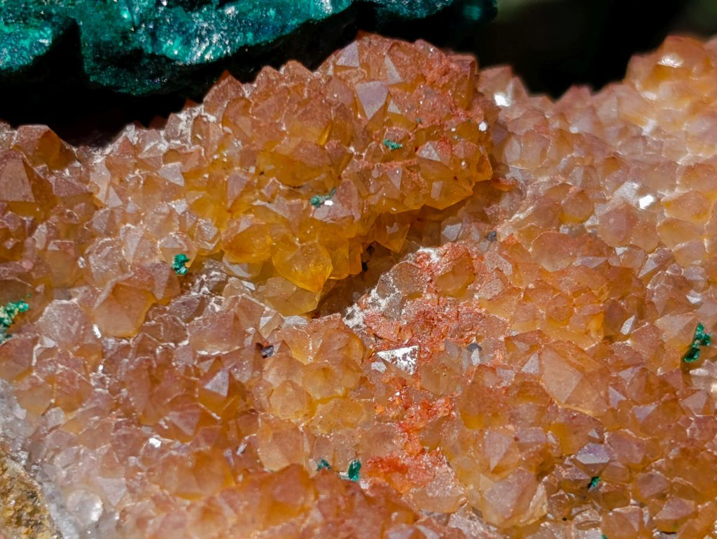 Natural Ball Malachite Specimens Coated with Drusy Quartz on Dolomite x 6 From Mindingi Mine, Congo - Toprock Gemstones and Minerals 