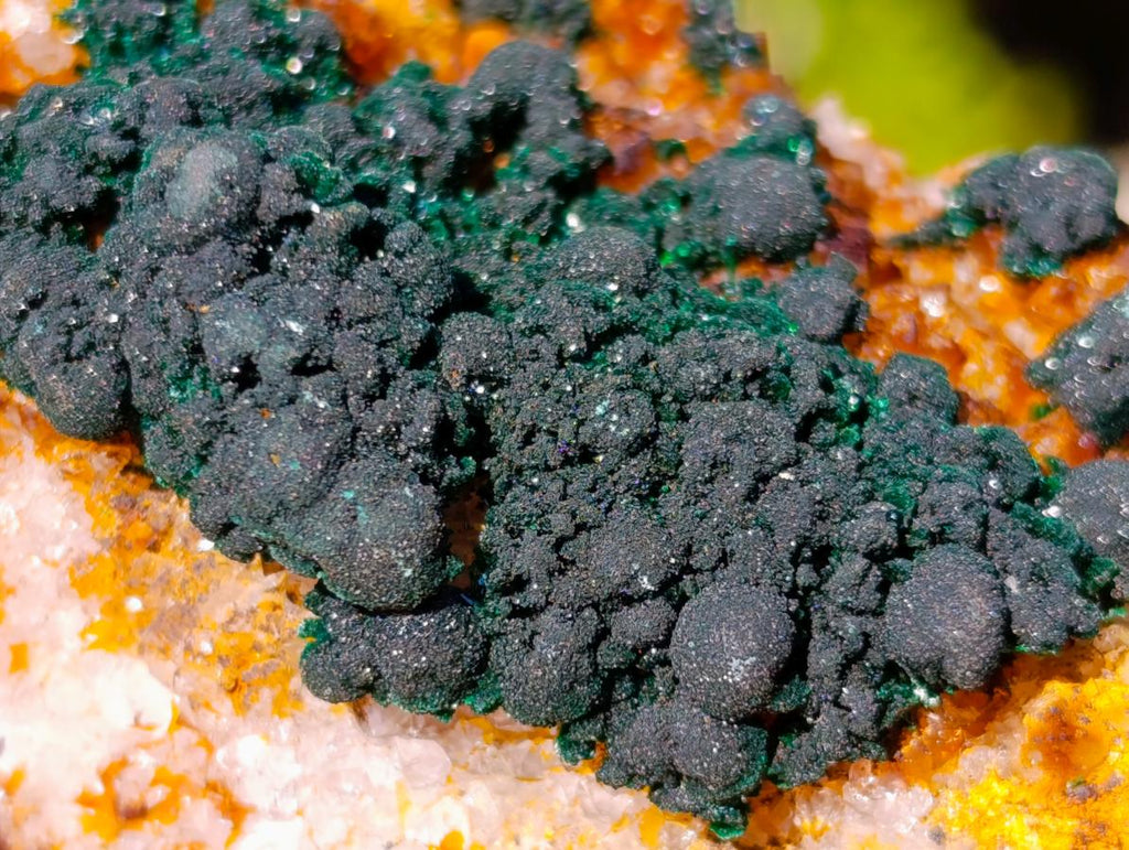 Natural Ball Malachite Specimens Coated with Drusy Quartz on Dolomite x 6 From Mindingi Mine, Congo - Toprock Gemstones and Minerals 