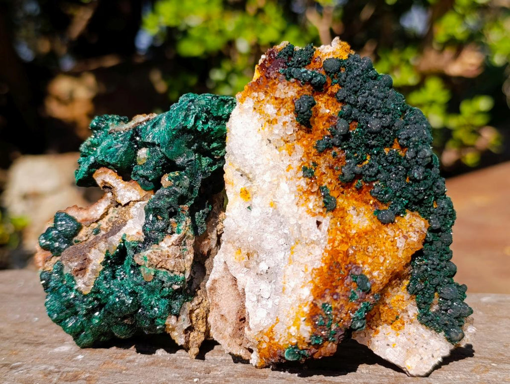 Natural Ball Malachite Specimens Coated with Drusy Quartz on Dolomite x 6 From Mindingi Mine, Congo - Toprock Gemstones and Minerals 