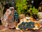 Natural Ball Malachite Specimens Coated with Drusy Quartz on Dolomite x 6 From Mindingi Mine, Congo - Toprock Gemstones and Minerals 