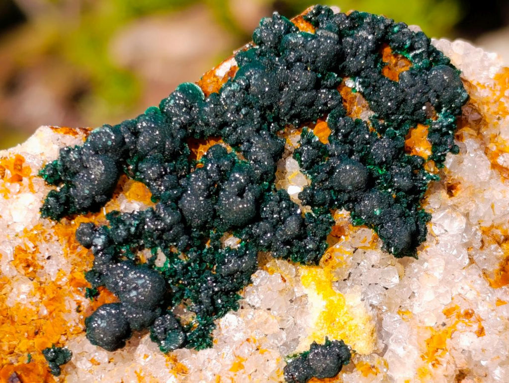 Natural Ball Malachite Specimens Coated with Drusy Quartz on Dolomite x 6 From Mindingi Mine, Congo - Toprock Gemstones and Minerals 
