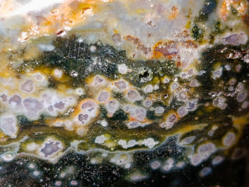 Polished Ocean Jasper Hearts x 6 From Northwest Coast, Madagascar - Toprock Gemstones and Minerals 