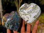 Polished Ocean Jasper Hearts x 6 From Northwest Coast, Madagascar - Toprock Gemstones and Minerals 