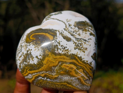 Polished Ocean Jasper Hearts x 6 From Northwest Coast, Madagascar - Toprock Gemstones and Minerals 