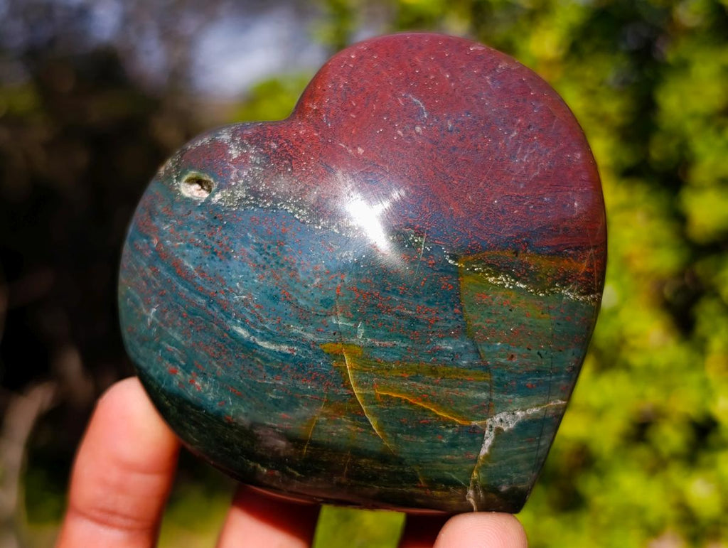 Polished Ocean Jasper Hearts x 6 From Northwest Coast, Madagascar - Toprock Gemstones and Minerals 