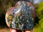 Polished Ocean Jasper Hearts x 6 From Northwest Coast, Madagascar - Toprock Gemstones and Minerals 