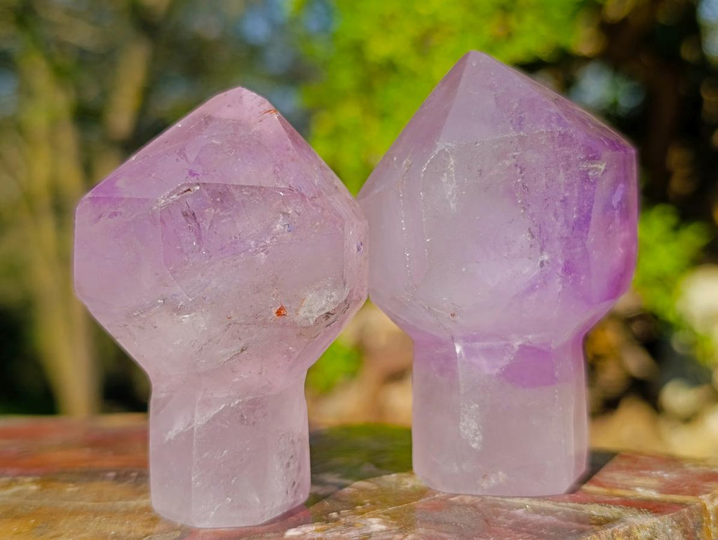 Polished Amethyst Sceptre Crystals x 4 From Akansobe, Madagascar - Toprock Gemstones and Minerals 
