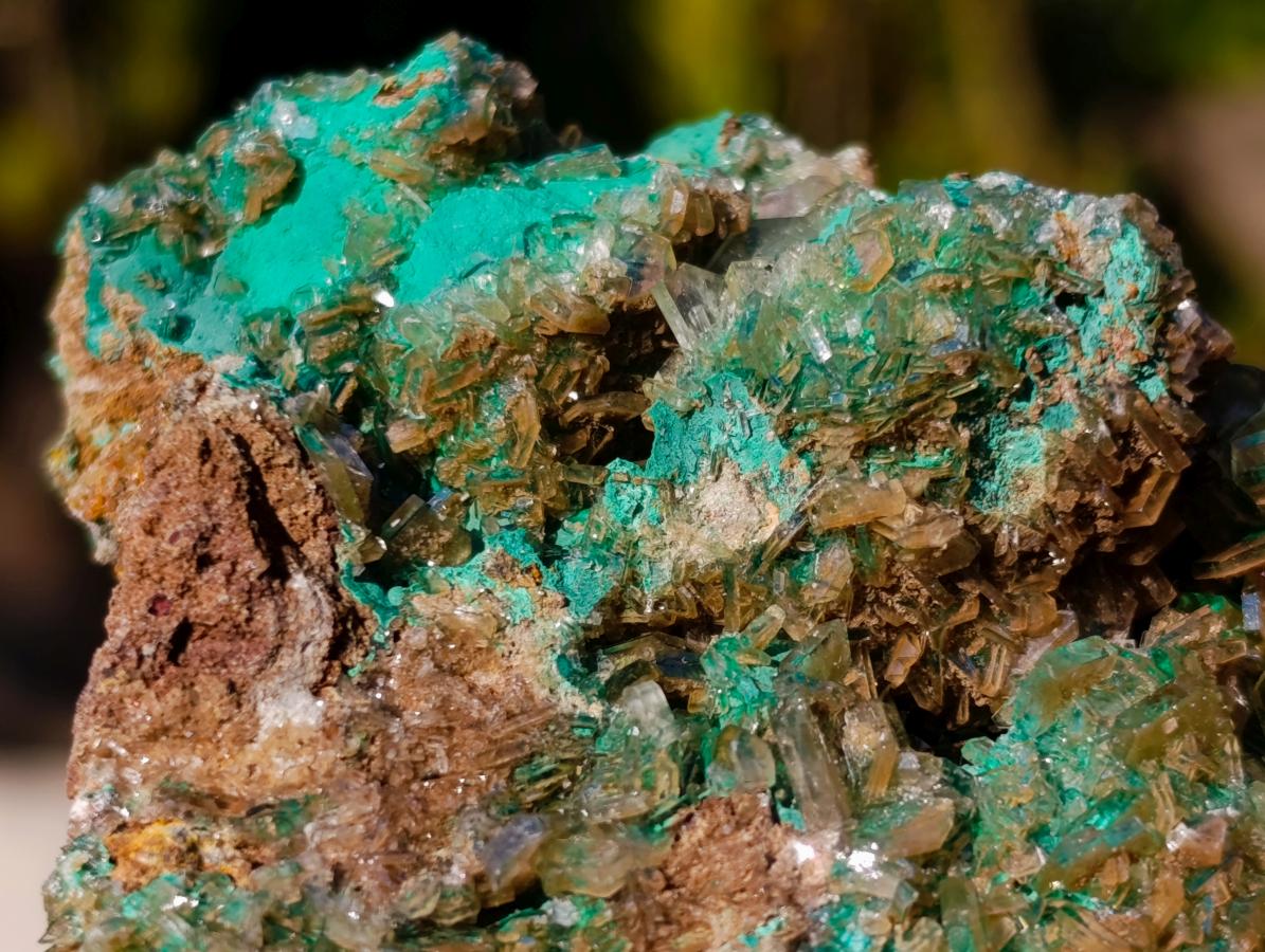 Natural Cabinet Sized Rare Bladed Barite with Malachite Specimens x 2 From Shangulowé Mine, Congo - Toprock Gemstones and Minerals 