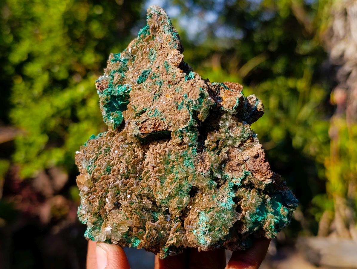 Natural Cabinet Sized Rare Bladed Barite with Malachite Specimens x 2 From Shangulowé Mine, Congo - Toprock Gemstones and Minerals 