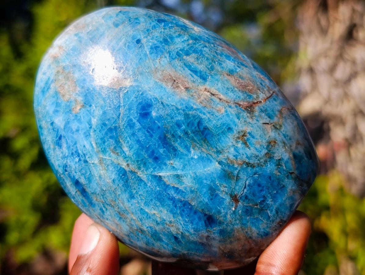 Polished Blue Apatite Standing Display Pieces x 3 From Betroka, Madagascar - Toprock Gemstones and Minerals 