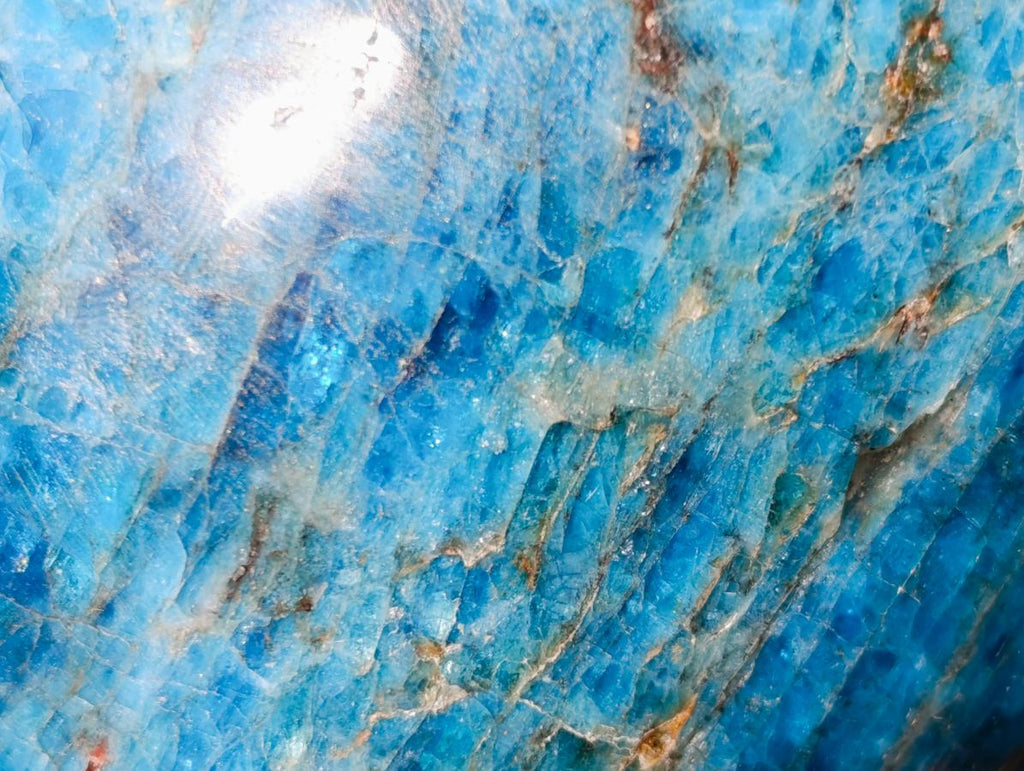 Polished Blue Apatite Standing Display Pieces x 3 From Betroka, Madagascar - Toprock Gemstones and Minerals 