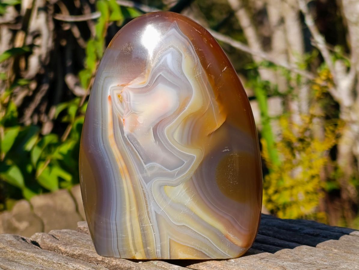 Polished Banded Agate Display Crystals x 3 From Madagascar - Toprock Gemstones and Minerals 