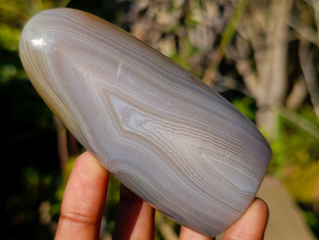 Polished Banded Agate Display Crystals x 3 From Madagascar - Toprock Gemstones and Minerals 