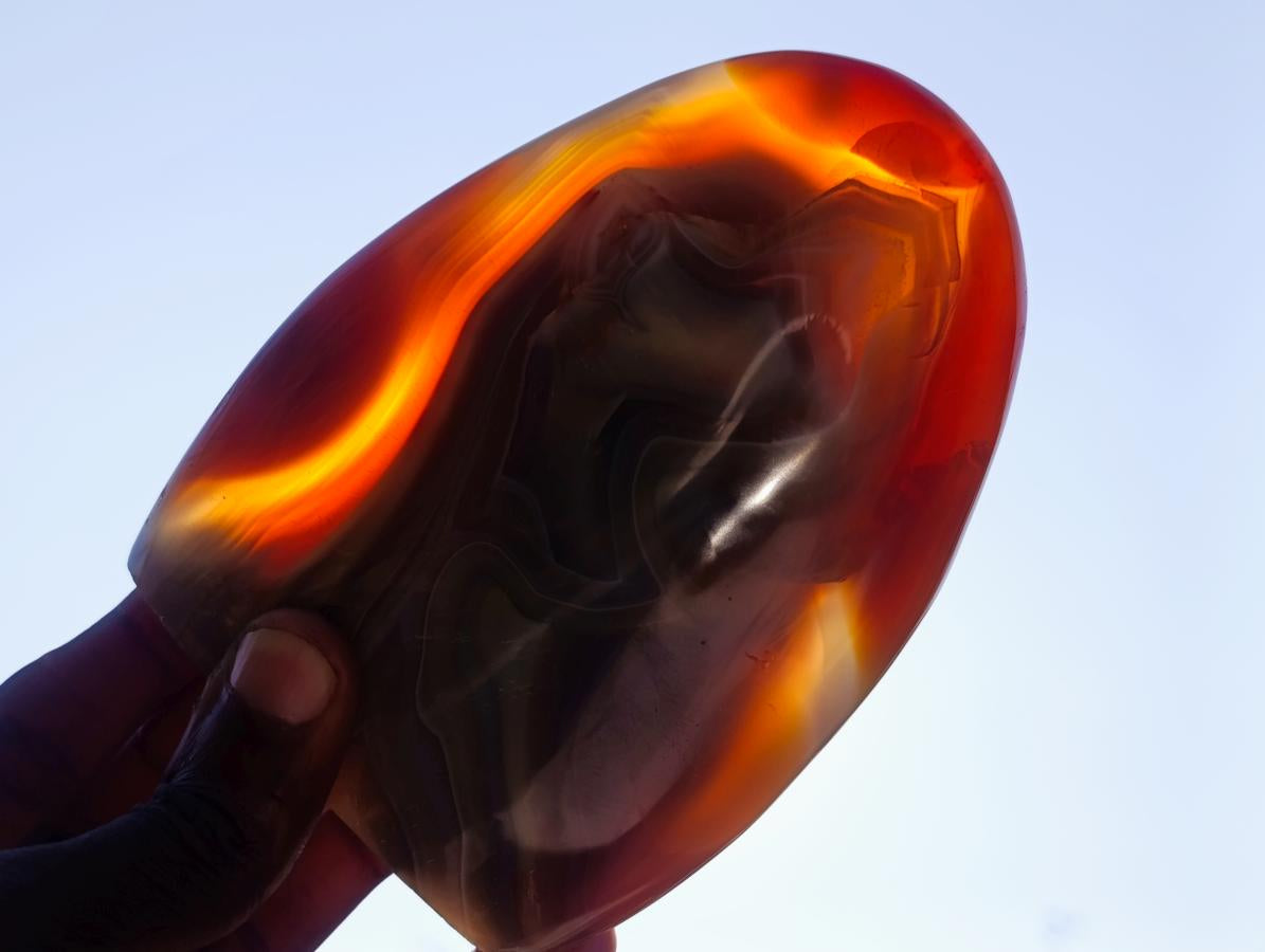 Polished Banded Agate Display Crystals x 3 From Madagascar - Toprock Gemstones and Minerals 