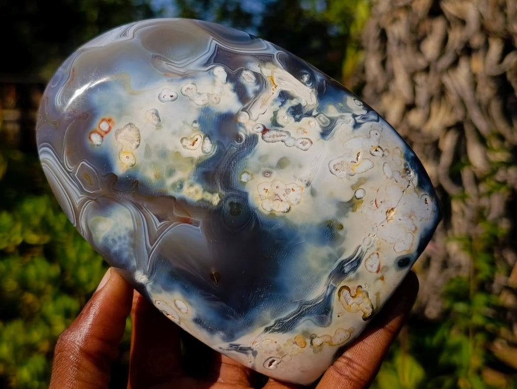 Polished Banded Agate Display Crystals x 3 From Madagascar - Toprock Gemstones and Minerals 