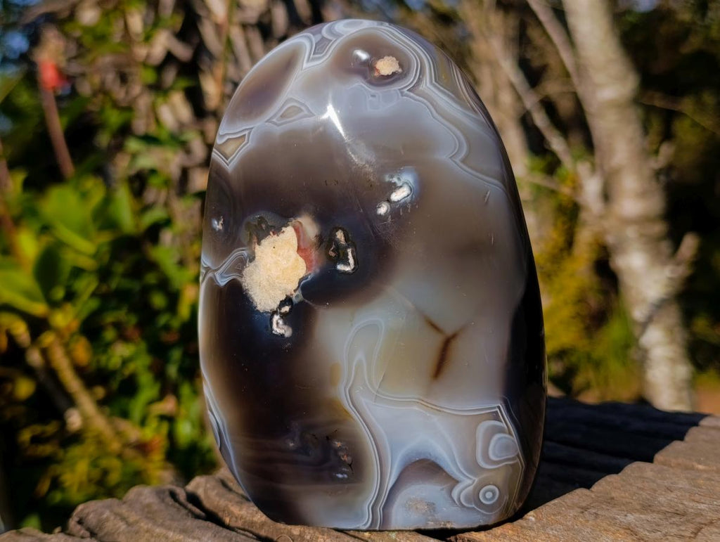 Polished Banded Agate Display Crystals x 3 From Madagascar - Toprock Gemstones and Minerals 