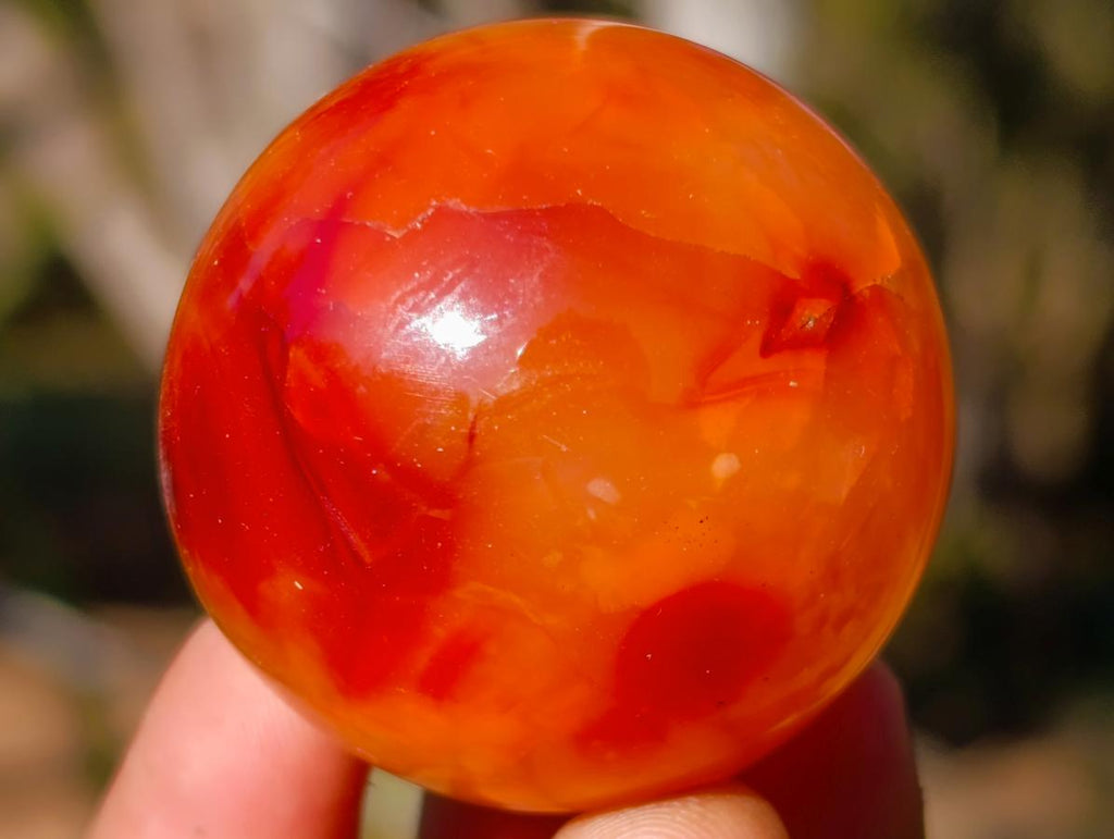 Polished Small Carnelian Agate Gemstone Spheres x 20 From Madagascar - Toprock Gemstones and Minerals 