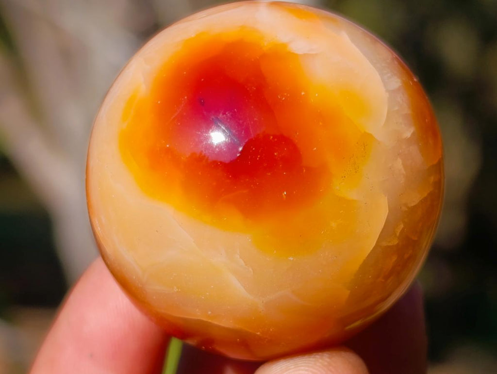 Polished Small Carnelian Agate Gemstone Spheres x 20 From Madagascar - Toprock Gemstones and Minerals 