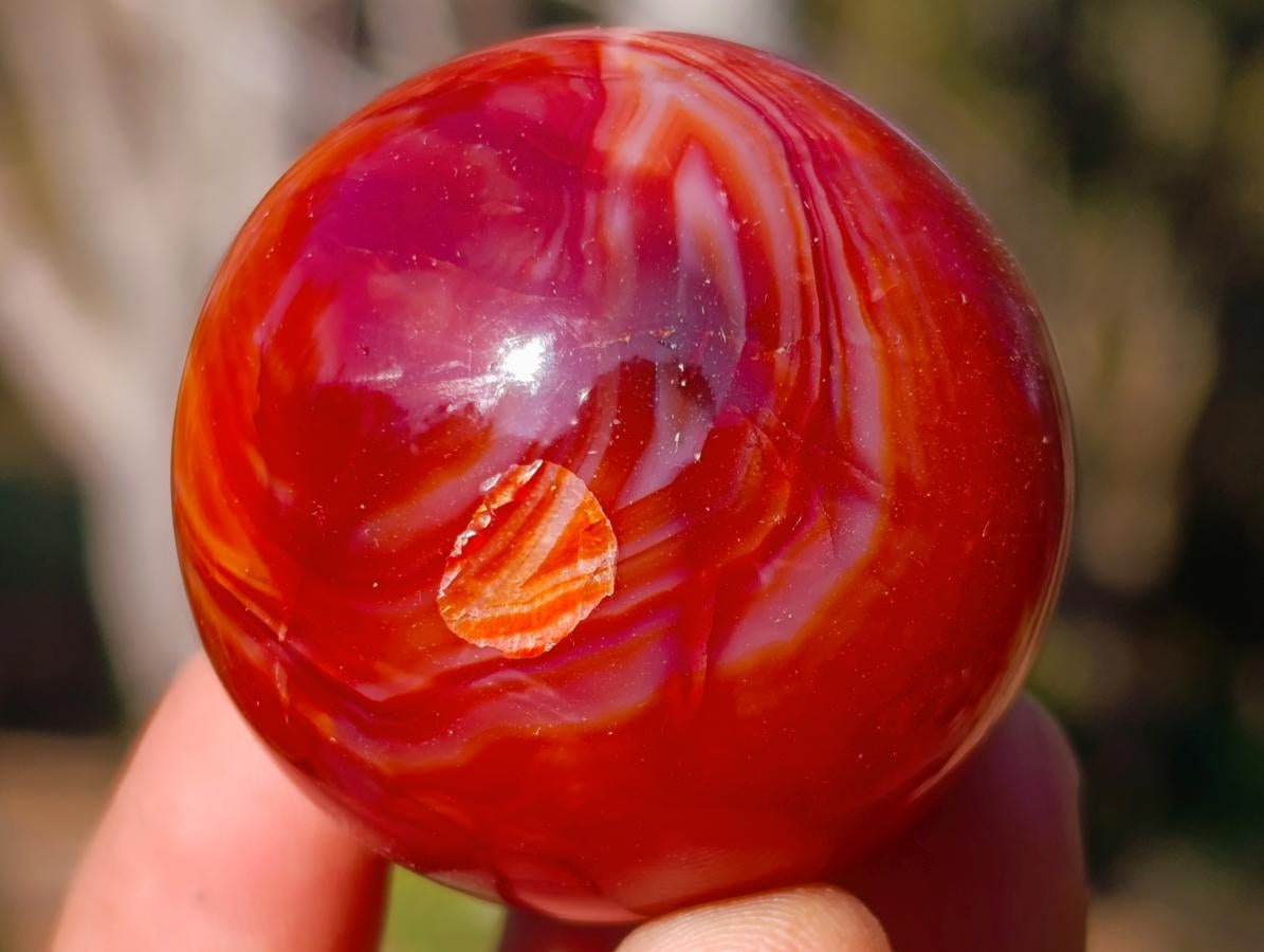 Polished Small Carnelian Agate Gemstone Spheres x 20 From Madagascar - Toprock Gemstones and Minerals 