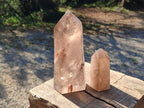 Polished Smokey Quartz Standing Display Crystals x 2 From Madagascar - Toprock Gemstones and Minerals 
