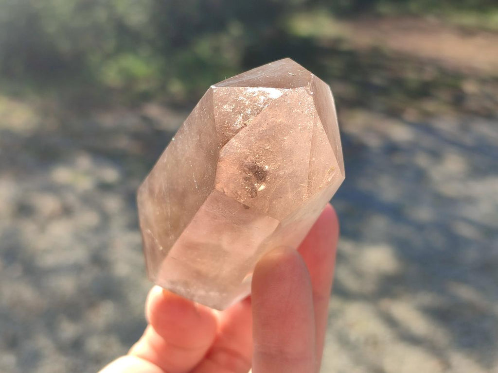Polished Smokey Quartz Standing Display Crystals x 2 From Madagascar - Toprock Gemstones and Minerals 