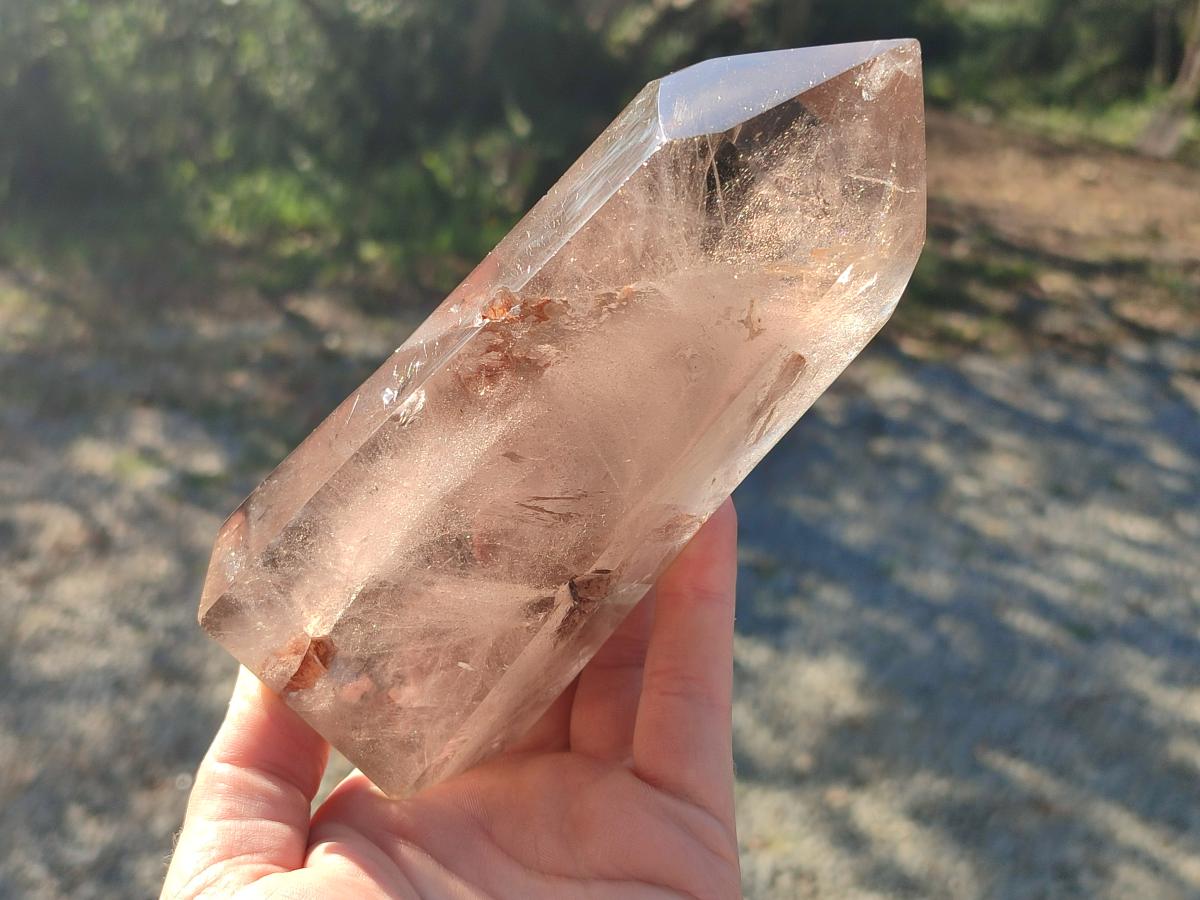 Polished Smokey Quartz Standing Display Crystals x 2 From Madagascar - Toprock Gemstones and Minerals 
