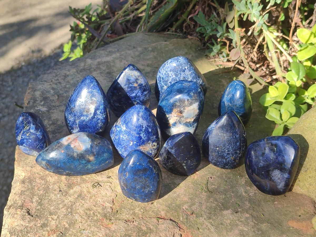 Polished Dumortierite Standing Display Pieces x 12 From Madagascar - Toprock Gemstones and Minerals 